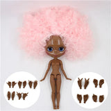 ICY DBS Blyth Doll 1/6 bjd ob24 joint body Pink hair afro hair 30cm nude doll white skin super black skin anime girls gift