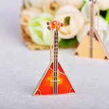 FUNMOR Red Enamel Guitar Balalaika Shape Brooch Musical Instrument Corsage Women Men Concert Banquet Jewelry Musician Lapel Pins