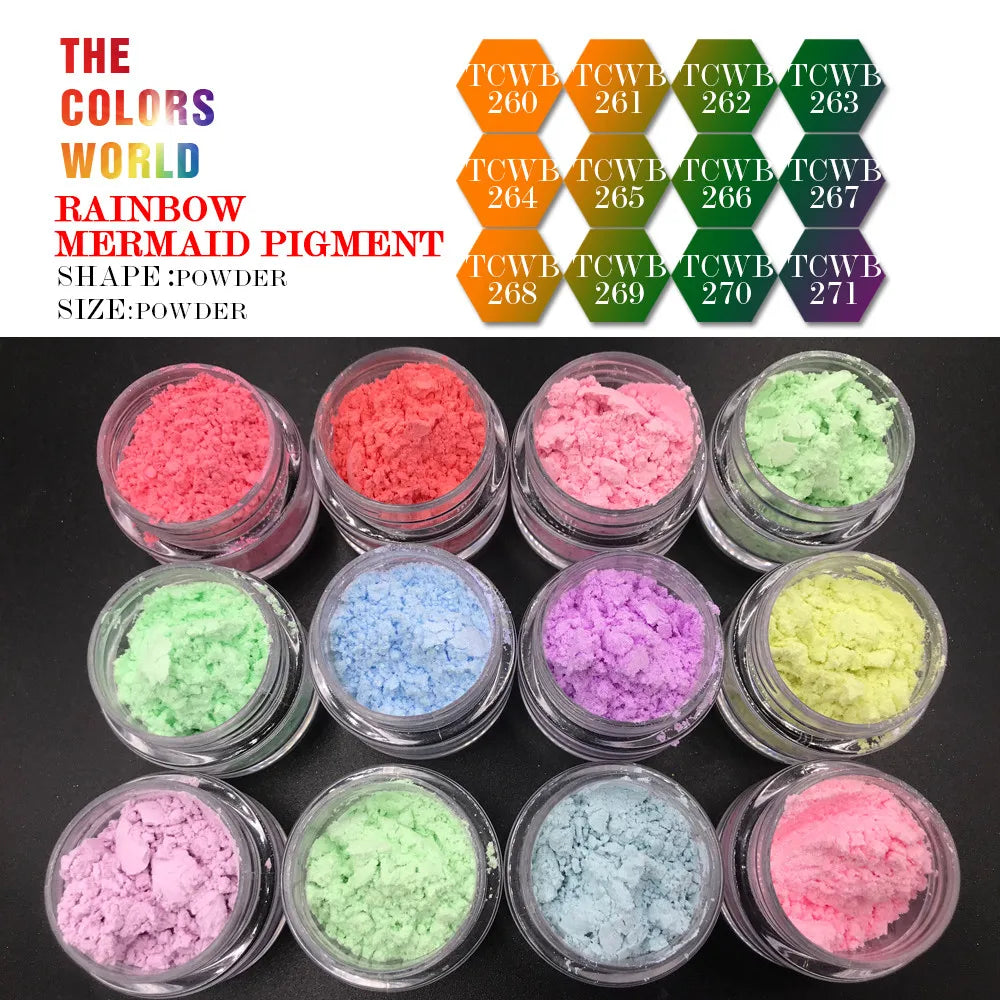 TCT-088 Mermaid  Rainbow Pigment Mirror Pigment Chrome Aurora Chameleon For Nail Art Decorations Makeup Facepaint Manual DIY