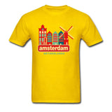 Latest Vintage Amsterdam Netherlands City Print T Shirt Top Quality Cotton Casual Tops T-Shirt Windmill Urban Men Tshirt Fashion