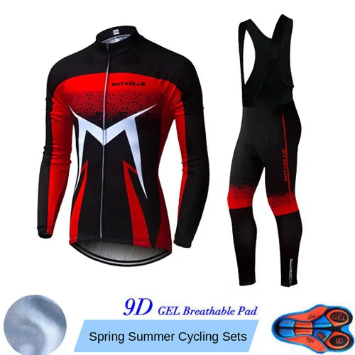 Phtxolue Breathable Long Sleeve Cycling Set Mountain Bike Clothing Autumn Bicycle Jerseys Clothes Maillot Ropa Ciclismo