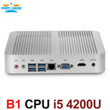 Fanless 4K HTPC TV Box Nuc Computer Barebone Mini PC I5 4200u with Intel Core i5 4200U Max 16G RAM 512G SSD 1TB HDD Windows 10