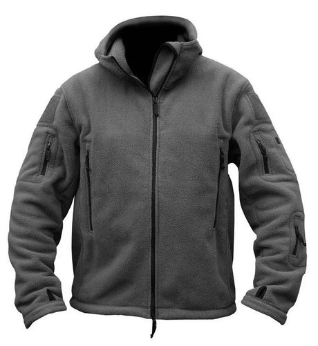 TACVASEN Winter Hooded Fleece Jackets Mens Zipper Pockets Tactical Work Jacket Thermal Autumn Outerwear Outdoor Hiking Warm Coat