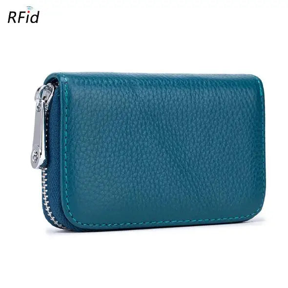 New Arrival Unisex Genuine Leather RFID Protection Credit Card Case Wallet For Man Ladies ID Card Holder Women's Purse