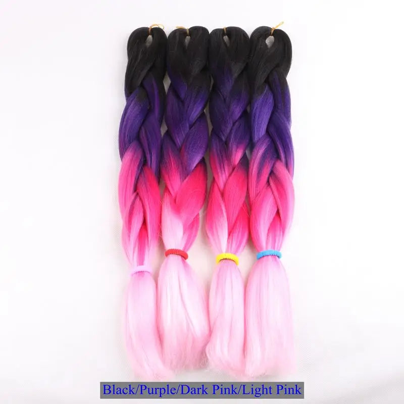 Luxury ForBraiding 3pcs bulk buy Henlon 24inch 60cm Folded Two Three Tone Color Ombre Braiding Synthetic Jumbo Braids