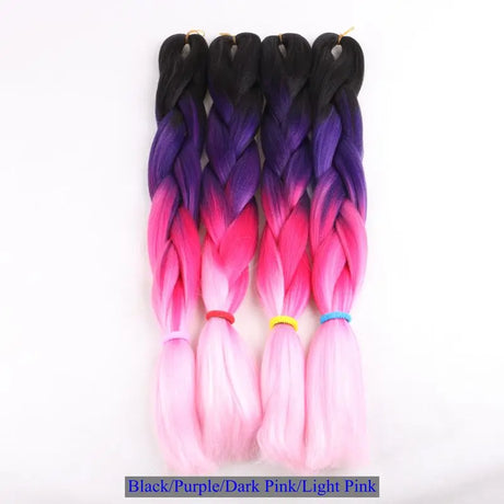 Luxury ForBraiding 3pcs bulk buy Henlon 24inch 60cm Folded Two Three Tone Color Ombre Braiding Synthetic Jumbo Braids