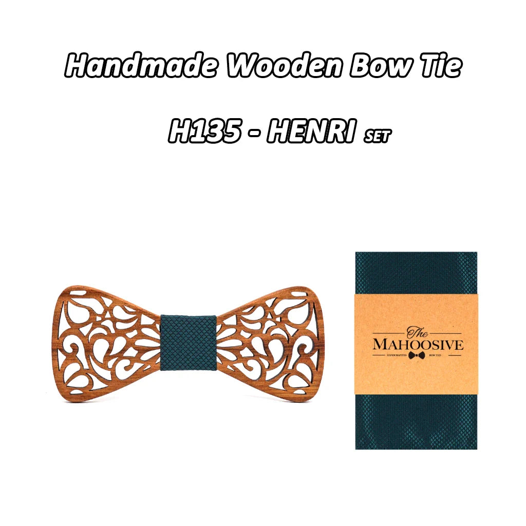 Mahoosive New Floral Wood Bow Ties for Men Bowtie Hollow Butterflies Wedding suit wooden bowtie Shirt krawatte Bowknots Slim tie