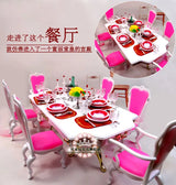 New arrival Christmas/Birthday Gift Children Doll Accessories house Furniture Play Set Cute dinning room For barbie Doll 1/6