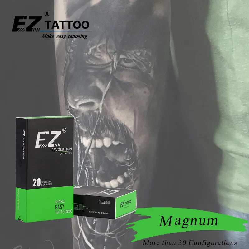 EZ Revolution Cartridge Tattoo Needles Magnum #10 0.30mm L-taper 5.5mm for System Tattoo Machines Pen and Grips 20 pcs /box