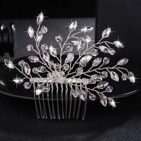 Miallo Austrian Crystal Branches and Leaves Hair Jewelry Wedding Party Women Hair Combs Clips Hair Clips Bride Accessories