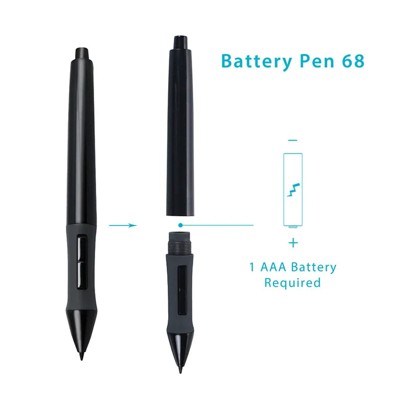 Huion Battery Pen P68 PEN68 Digital Pen Stylus Drawing for Graphic Tablets NEW 1060PLUS, WH1409-2048, 420, H420, 680TF, 680S