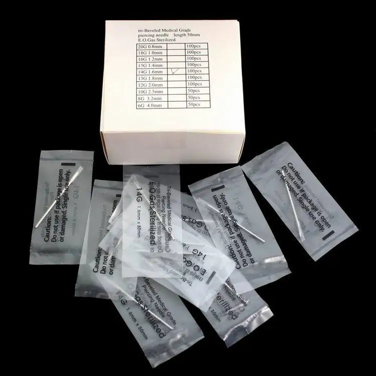 200PCS tattoo machine, 14G disposable puncture tattoo needles, sterile tattoo needles, independent packaging