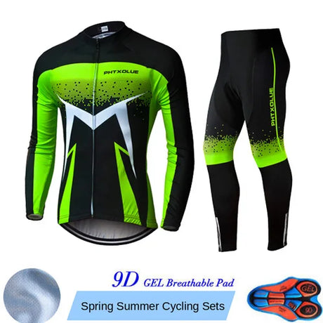 Phtxolue Breathable Long Sleeve Cycling Set Mountain Bike Clothing Autumn Bicycle Jerseys Clothes Maillot Ropa Ciclismo