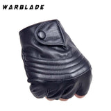 WarBLade 2021 High Quality Style Mens Leather Driving Gloves Fitness Half Finger Tactical Gloves Black Guantes Luva R223