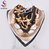 Spring And Autumn Female Satin Scarf,Big Square Scarves Hijabs Printed,Women Scarf,Purple Polyester Silk Scarf Shawl 90*90cm