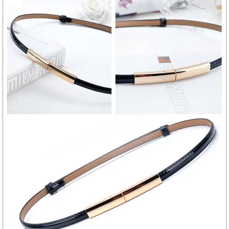 KYLIE PINK 2020 New Fashion Leather Belts for Women Girls Party Dress Belts Metal Ally Buckle Waistband