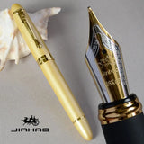 IRAURITA FOUNTAIN PEN JINHAO X450 DARK GREEN AND GOLDEN 18 KGP 0.7mm BROAD NIB FULL METAL BLUE RED 21 COLORS AND INK JINHAO 450