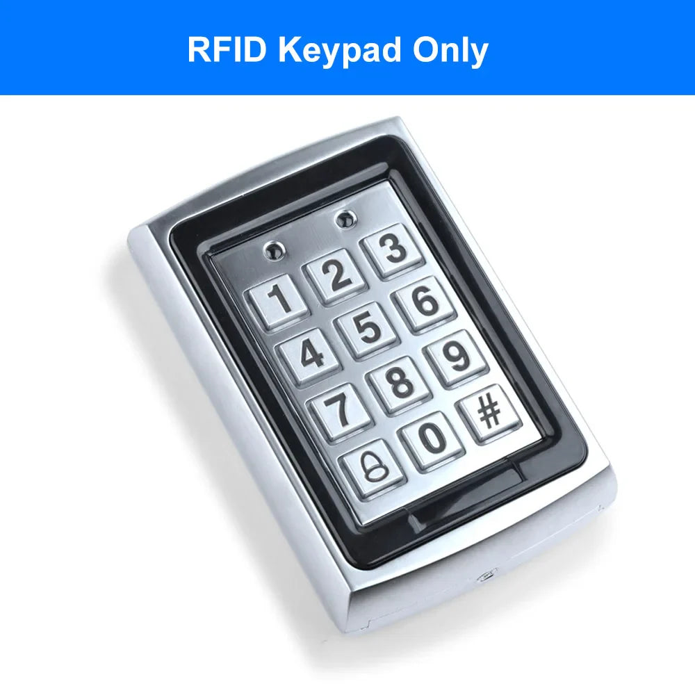 RFID Metal Access Control Keypad Waterproof Rainproof Cover Outdoor Door Opener Electronic Lock System 10pcs EM4100 Keychains