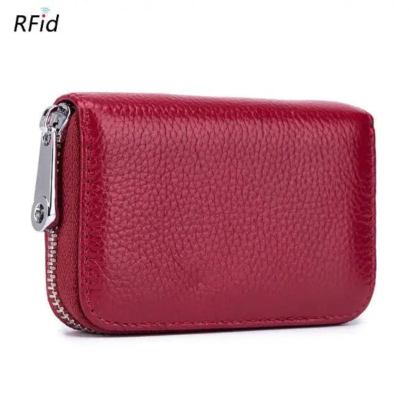 New Arrival Unisex Genuine Leather RFID Protection Credit Card Case Wallet For Man Ladies ID Card Holder Women's Purse