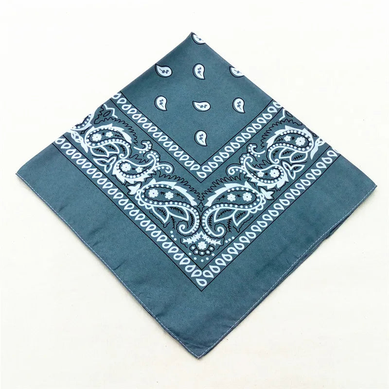 12pcs Polyester Cotton Cashew Flower Hip-hop Bandanas For Women Pocket Square Head Neck Scarf Wristband Handkerchief Men