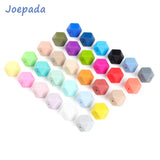 Joepada 100Pcs 14mm Hexagon Silicone Beads Food grade Baby Teething Beads DIY Baby Teething Necklace Accessories Baby Teether