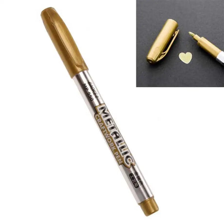 Metal Marker Pen Gold Silver 1.5mm Permanent Paint pens for Glass Metalic Fabric Markers Pens Craftwork Pen Art painting