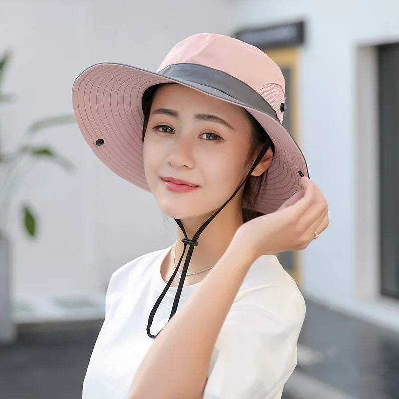 Parent-child Unisex Summer Foldable Sun Fisherman Hat Men Women Wide Brim Casual Travel Beach Sunscreen UV Protection Cap V14