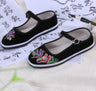 Chinese style cloth shoes women canvas shoes embroidered flower women flats shoes hibiscus square dance shoes ST350