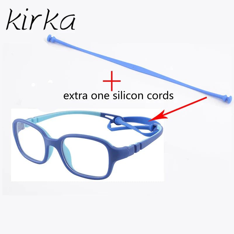 Kirka Flexible Myopia Optical Children Glasses Frame Solid TR90 Rubber Diopter Transparent Kids Glasses Soft Eyewear Eyeglasses