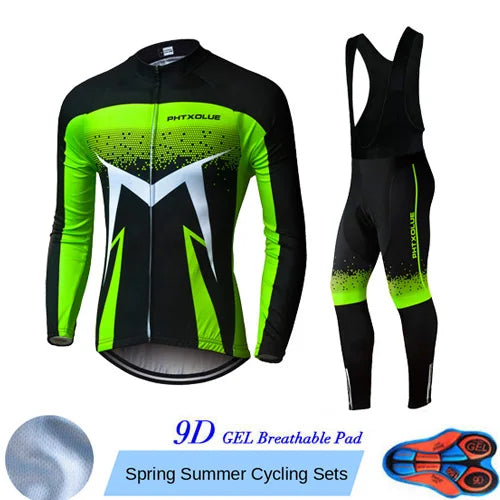 Phtxolue Breathable Long Sleeve Cycling Set Mountain Bike Clothing Autumn Bicycle Jerseys Clothes Maillot Ropa Ciclismo