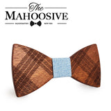 Mahoosive Wood Bow Ties for Mens Wedding Suits Wooden Bow Tie Butterfly Shape Bowknots Gravatas Slim Cravat