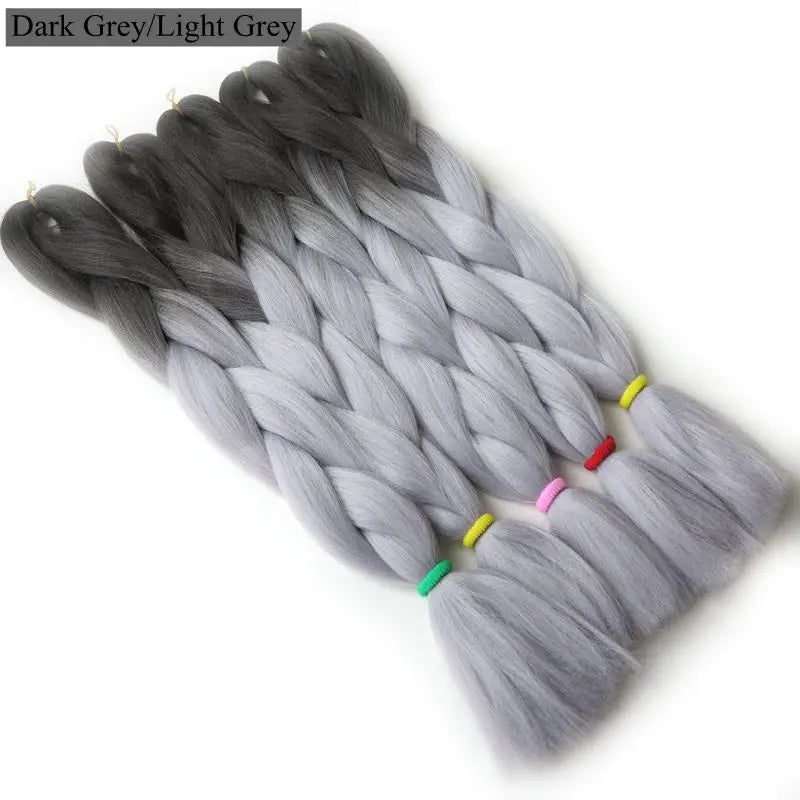 Luxury ForBraiding 3pcs bulk buy Henlon 24inch 60cm Folded Two Three Tone Color Ombre Braiding Synthetic Jumbo Braids