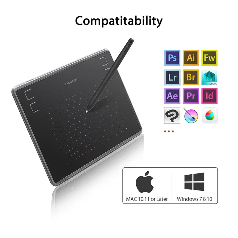 HUION H430P Digital Tablets Signature Graphics Drawing Pen Tablet OSU Game Tablet with Battery-Free Pen Not Including Glove