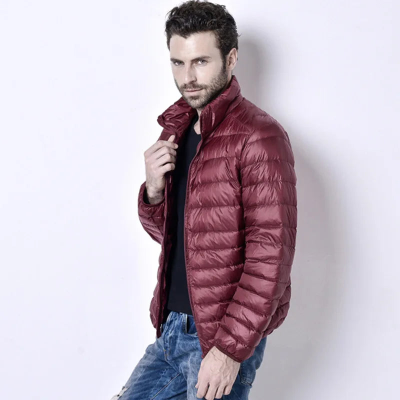 FGKKS Autumn Lightweight Thin Duck Down Jacket Men Good White Brand Casual Ultralight Male Feather Jackets Coat