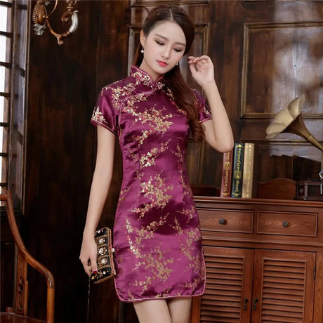 Plus Size 3XL 4XL 5XL 6XL Chinese Qipao Classic Women Satin Cheongsam Oriental Bride Wedding Dresses 2021 New Evening Party Gown