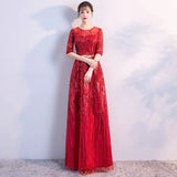 Ladybeauty Evening Dress with Sequins A Line Half Sleeves Formal Dress Evening Party Gown Occasion Dresses Robe De Soiree