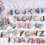 With Holes Alphabet & Number Resin Mould Letter A To Z Diy Necklace Pendant Silicone Molds for Uv Epoxy Resin Keychain