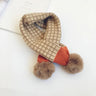 New Winter Children Plaid Knitted Scarves Korean Style Soft Pompon Patchwork Shawl Kids Warm Neckerchief