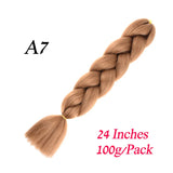 Synthetic Jumbo Braiding Hair Extension 24 " Heat Resistant Fiber In Bulk Ombre Synthetic Jumbo Braids Hair For Red Black Women