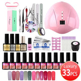 Manicure Set 36W UV LED Lamp Dryer With 12PCS Nail Gel Polish Kit Soak Off Manicure Set Gel Nail Polish For Nail Art Tools