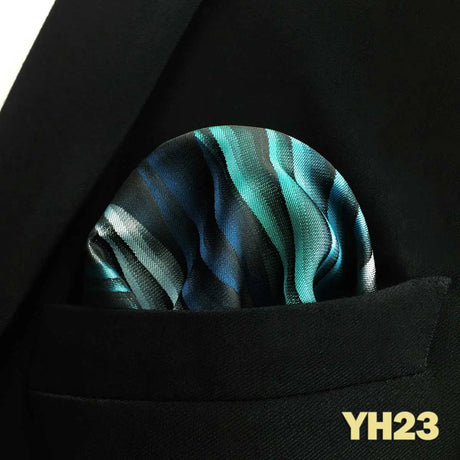 Blue Floral Paisley Mens Pocket Square Classic Silk Purple Hanky Business Fashion Handkerchief Wedding