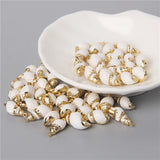 10PCS Natural White Shell Charms Tiny Conch Cowrie Beach Sea Shells Pendant for DIY Jewelry Making Necklace Bracelet Vacation