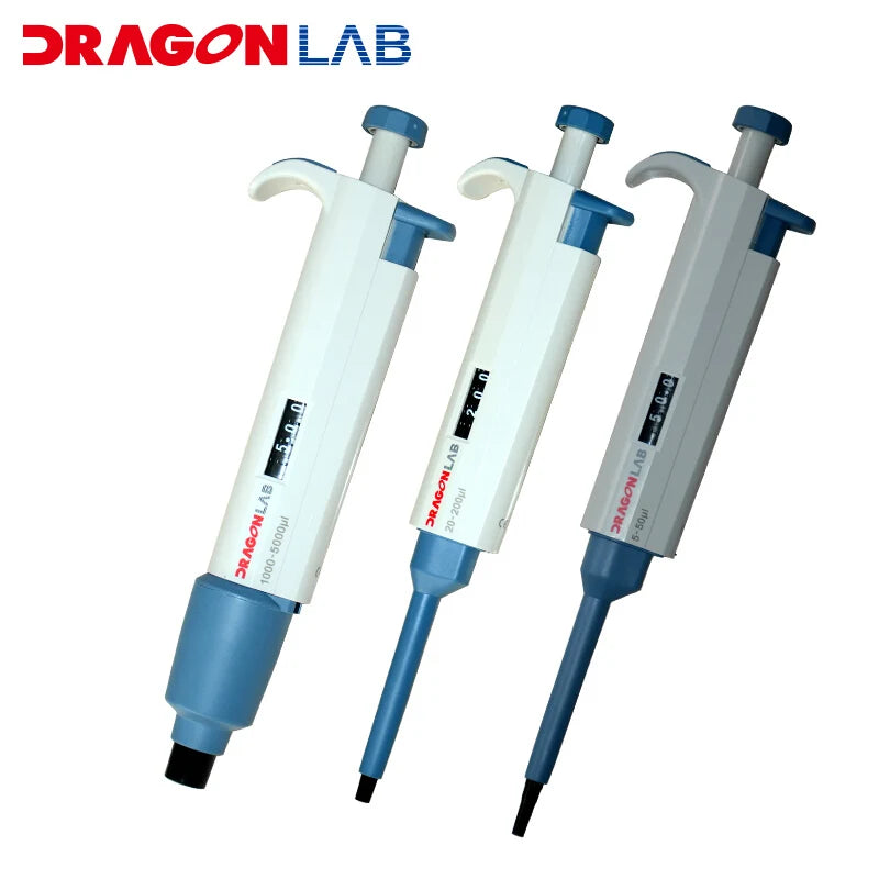 DLab Single-channel Adjustable Volume Mechanical Pipette-TopPette Dragon lab Pipettor Pipet 20-200ul/100-1000ul with tips