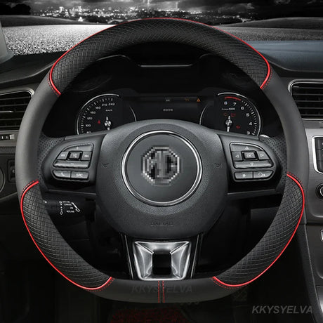 Microfiber Leather Car Steering Wheel Cover 38cm 15" For MG 3 5 6 HS ZS EV MG3 3SW MG5 MG6 MG7 ZR EHS GT EZS Auto Accessories