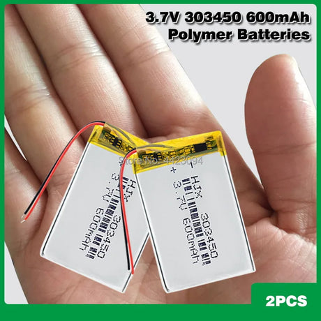 Rechargeable 3.7V 600mAh Battery 303450 Lithium Polymer Li-Po li ion Battery Lipo cells For MP3 MP4 GPS Electric Toy BT Headset