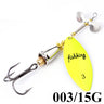 FISH KING 15g Spinner Artificial Bait Fishing Lure Willow Leaf Blades Hard Bait With Treble Hook for Pike Fishing Accessories