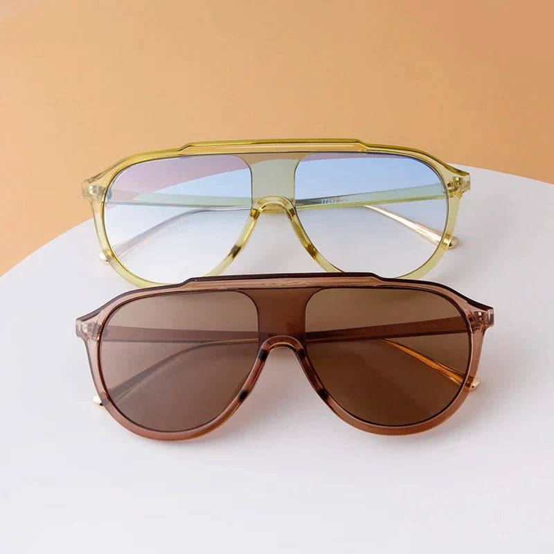 New Trendy Gradient Green Oversized Square Sunglasses Women 2022 Brand Designer Big Large Rectangle Men Sun Glasses Shades UV400