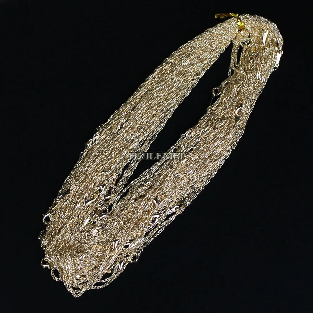 Wholesale Lots 10pcs/lot 2mm KC Gold Color Water Wave Chain Necklaces 16" 18" 20" 24" Fashion Jewelry Necklace Chains