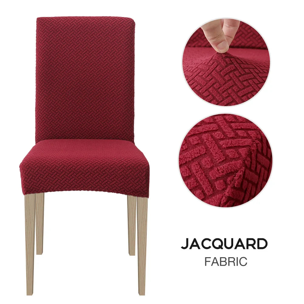 1/2/4/6pcs Dining Chair Cover Jacquard Spandex Slipcover Protector Case Stretch for Kitchen Chair Seat Hotel Banquet Elastic