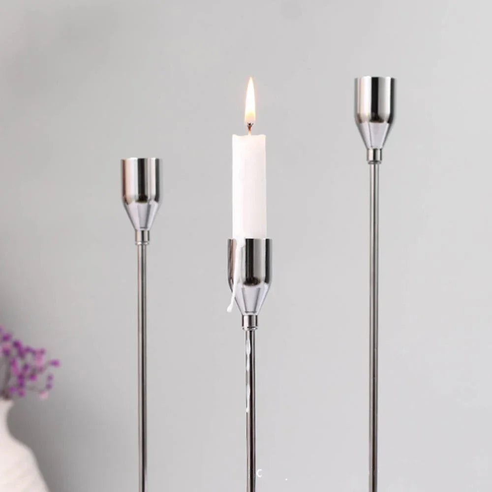 IMUWEN Metal Candle Holders Luxury Candlestick Fashion Wedding Candle Stand Exquisite Candlestick Candelabra Table Home Decor